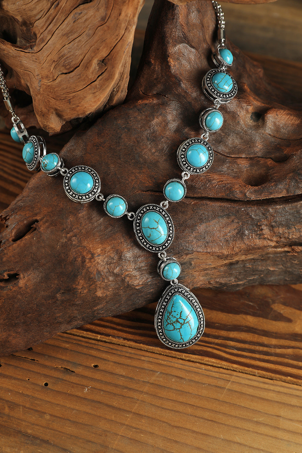 Turquoise Water Drop Accent Necklace-2